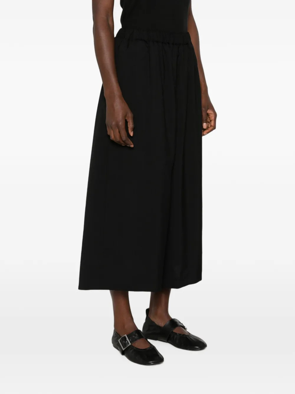 Comme Des Garçons Elasticated-waistband Cropped Trousers in Black, view 3