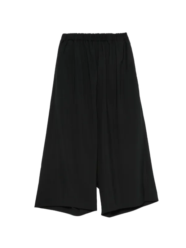 Comme des Garçons Elasticated-waistband Cropped Trousers in Black