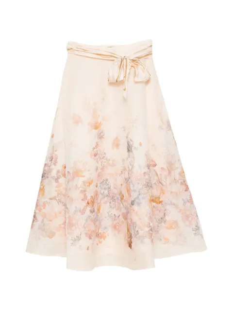 ZIMMERMANN floral-print belted midi skirts