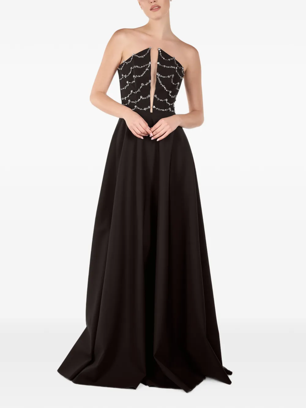ANDREEA VENECIUC Etoile Noire embellished strapless gown