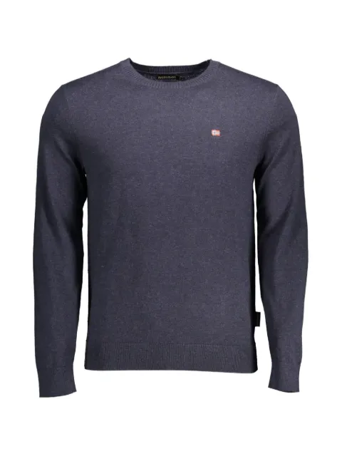 Napapijri logo-patch crew-neck sweater