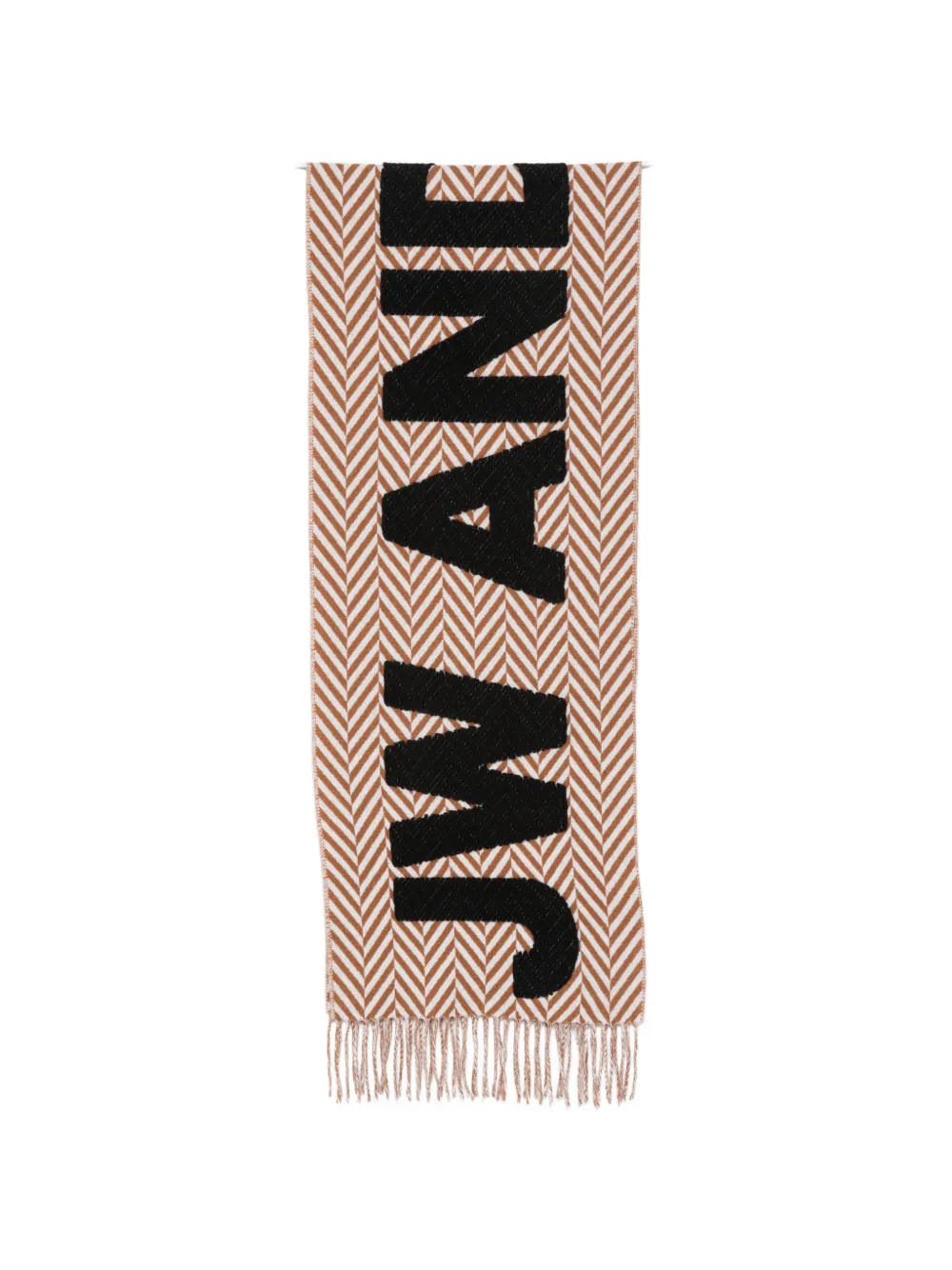 JW Anderson herringbone-pattern intarsia-logo scarf