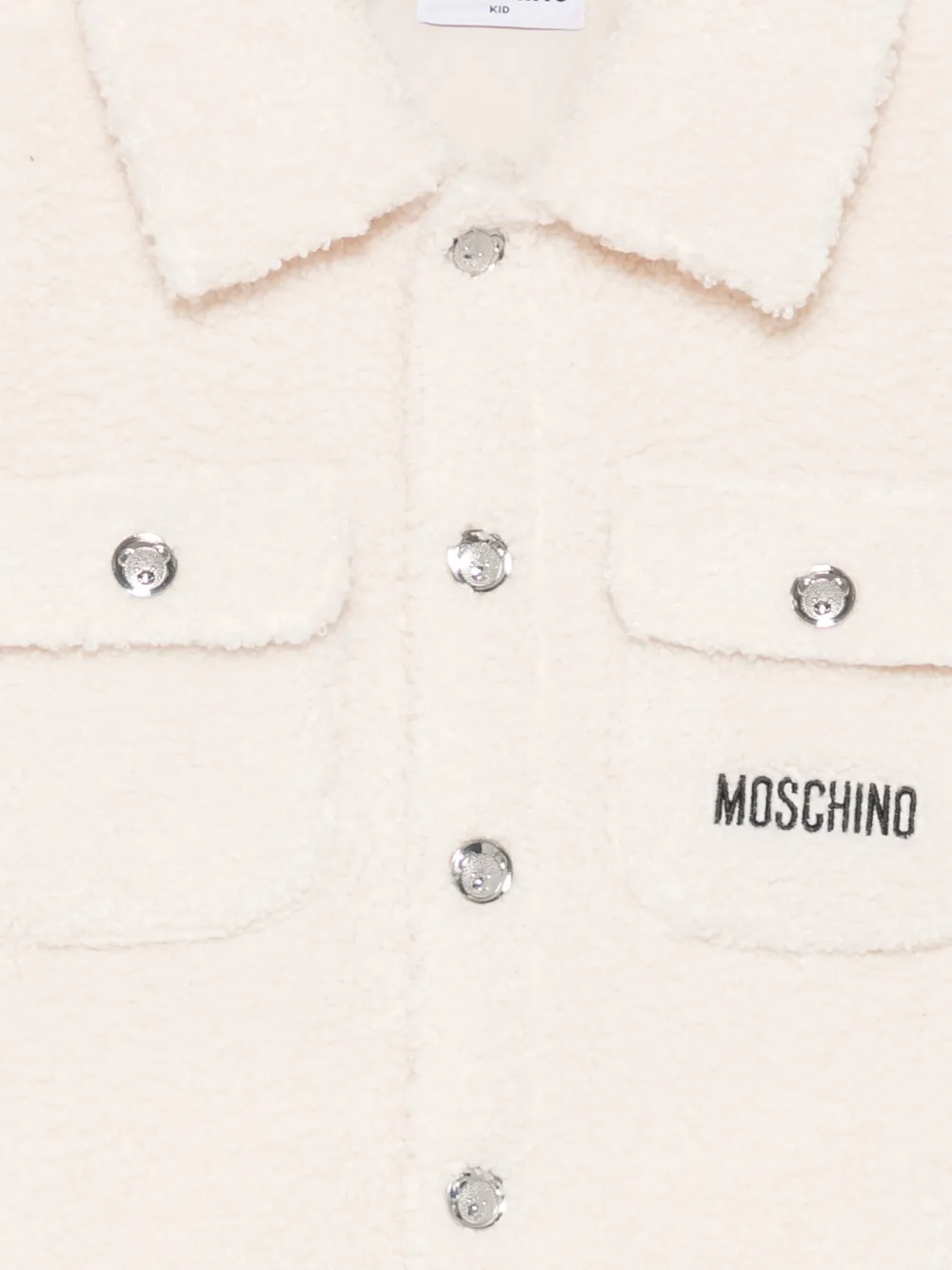 Moschino Kids Teddy fleece jack met geborduurd logo Beige