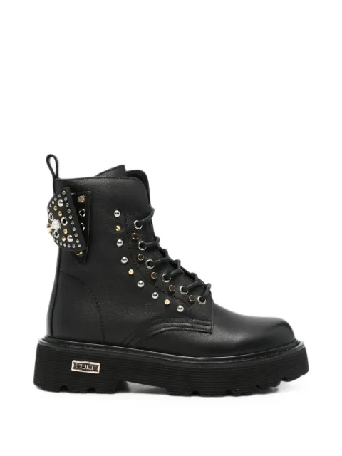 Cult slash stud-embellished bow-detail boots