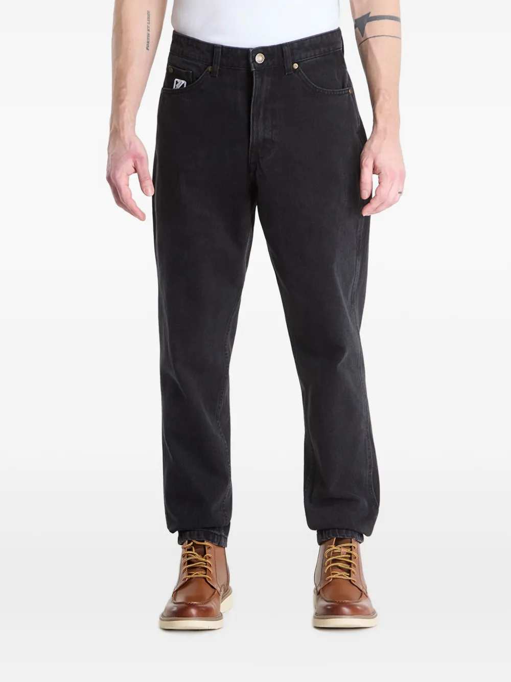 karl kani Small Signature logo-embroidered jeans - Nero