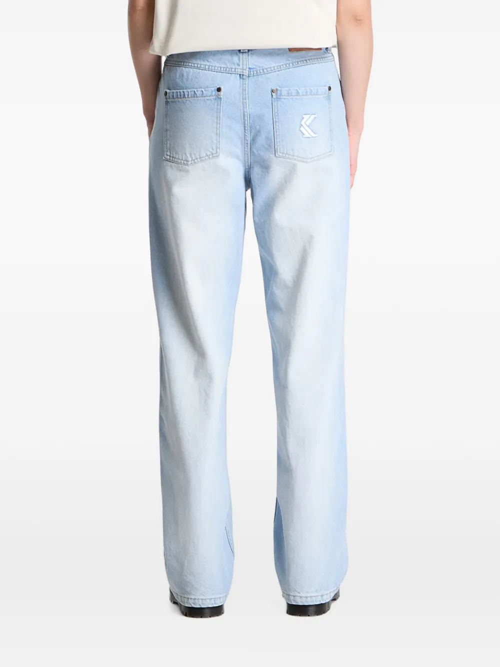 karl kani Jeans met geborduurd logo Blauw