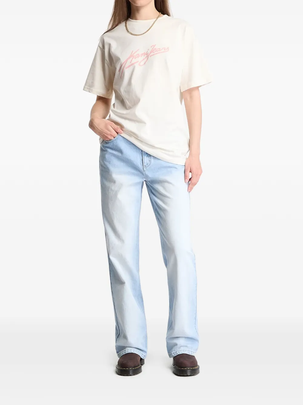 karl kani Jeans met geborduurd logo Blauw
