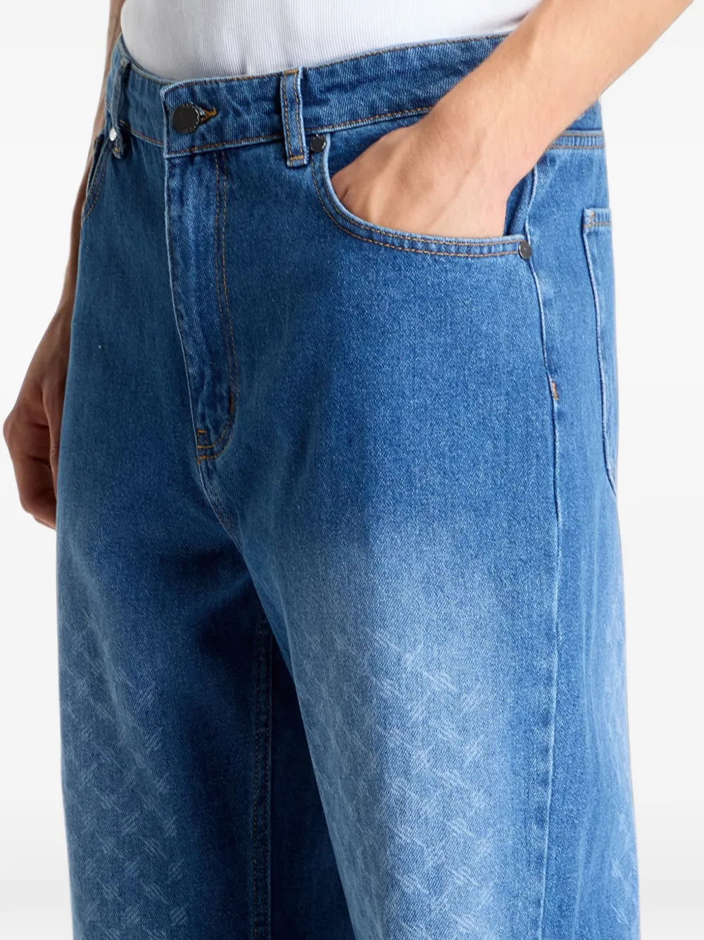 Daily Paper Jeans met wijde pijpen Blauw