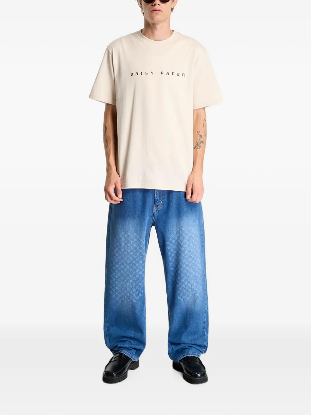Daily Paper Jeans met wijde pijpen Blauw