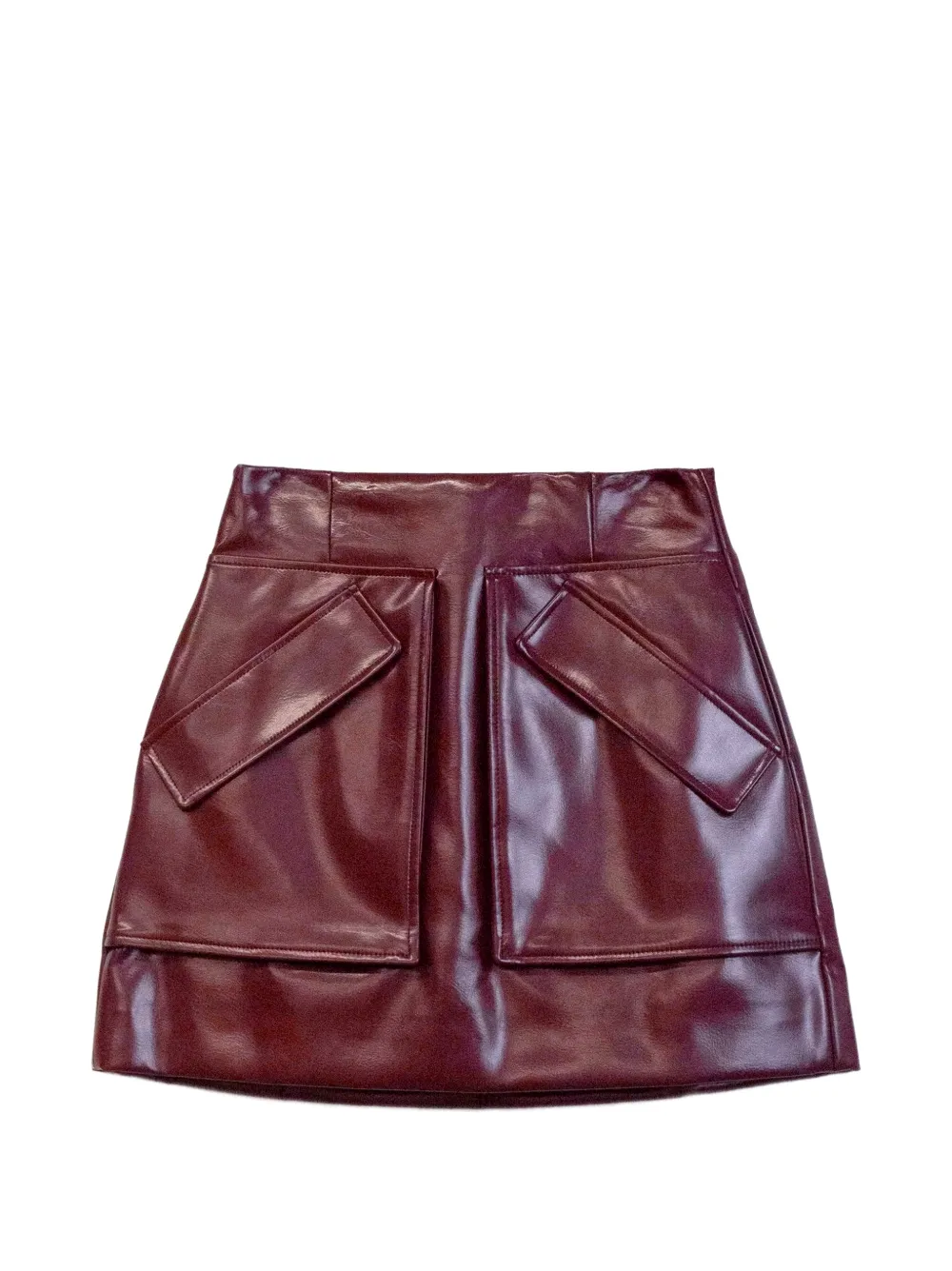 Aknvas Cherry high-shine cargo mini skirt