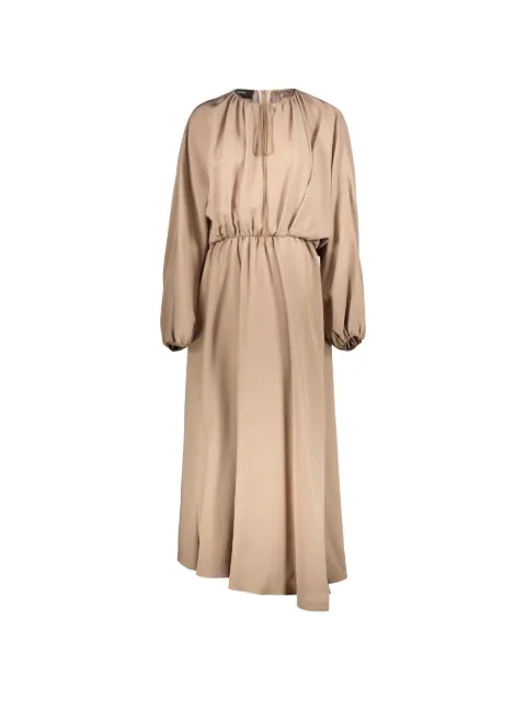 Rochas asymmetrical gathered-cuff midi dress
