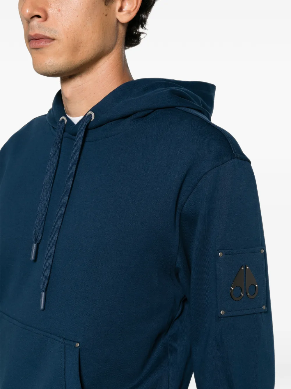 Moose Knuckles logo-patch hoodie Blauw