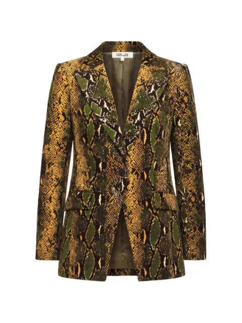 DVF Diane von Furstenberg Charlie snake-print single-breasted blazer