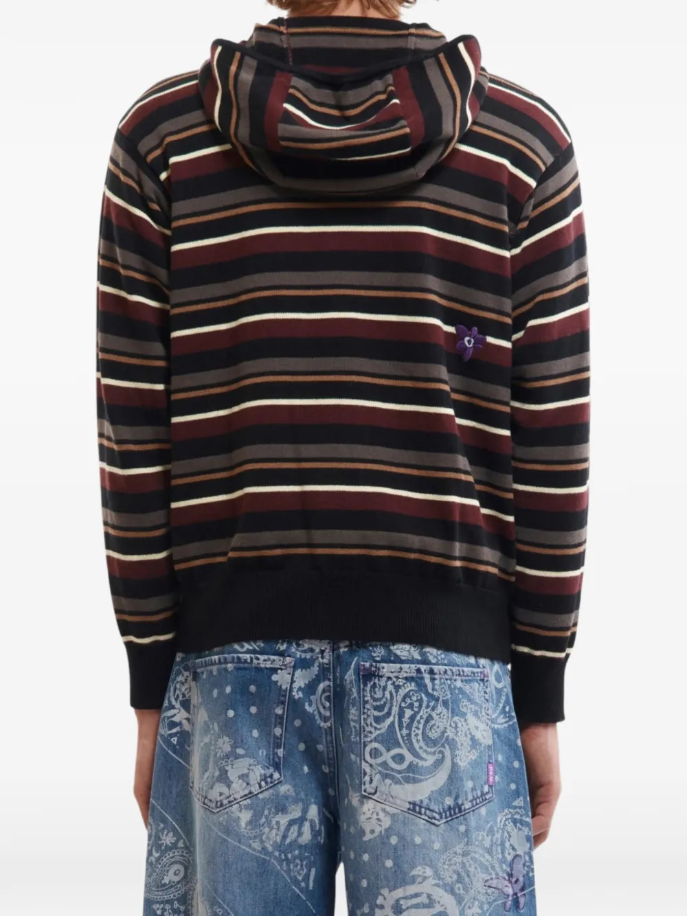 Perks And Mini Names Go By gestreepte hoodie met rits Zwart