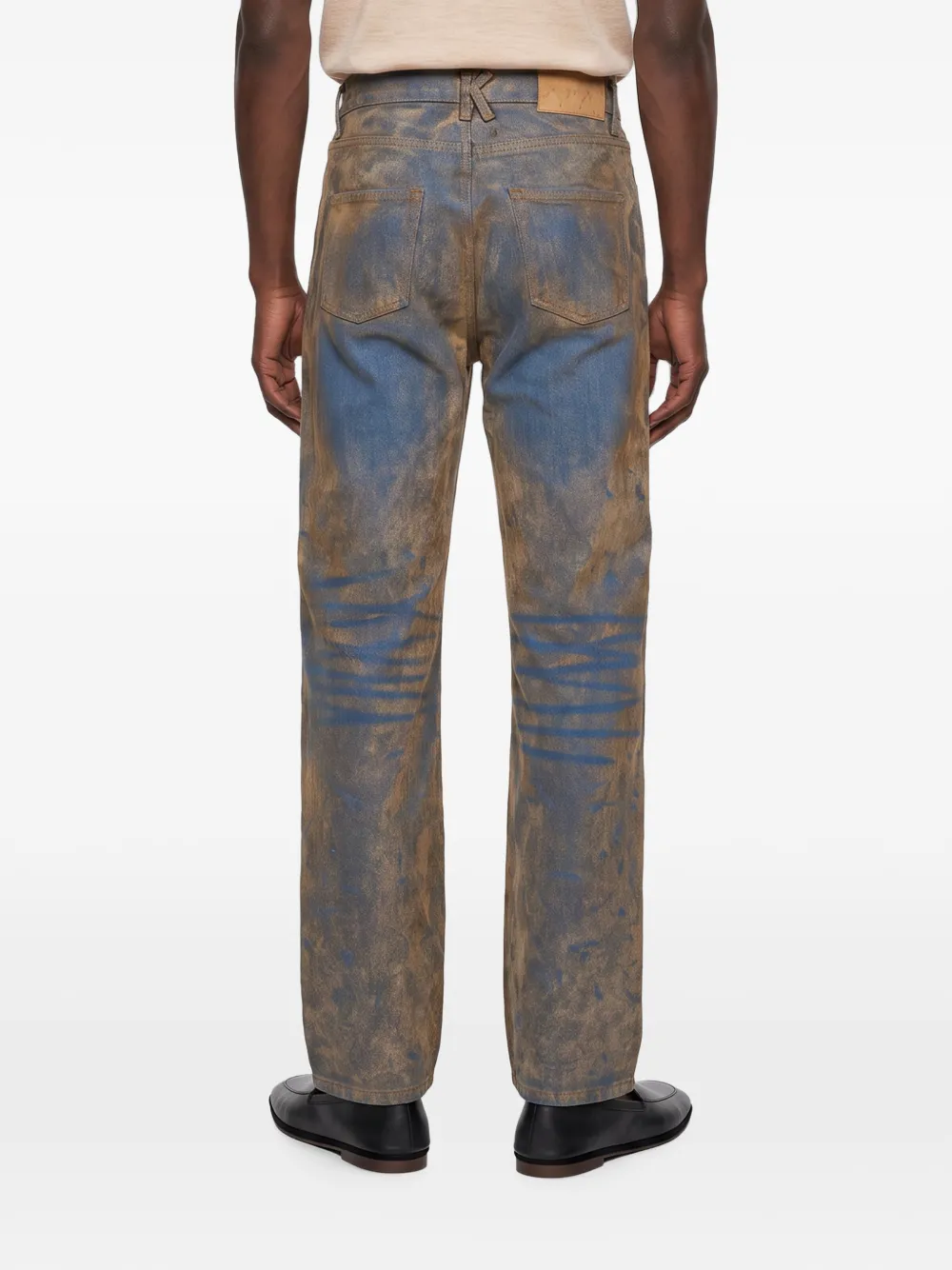 KidSuper faded straight-leg jeans Blauw