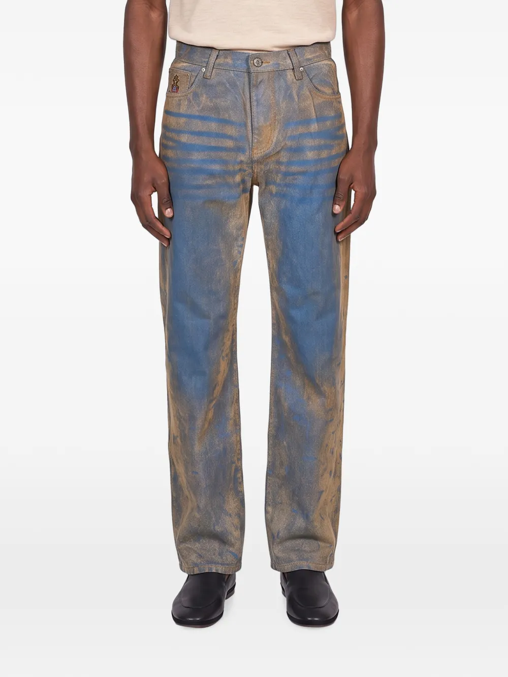 KidSuper faded straight-leg jeans Blauw