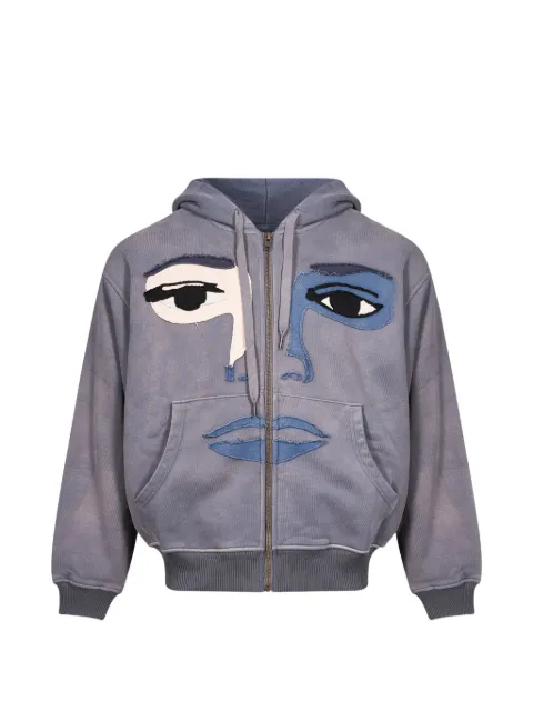 KidSuper face-patchwork zip-up hoodie