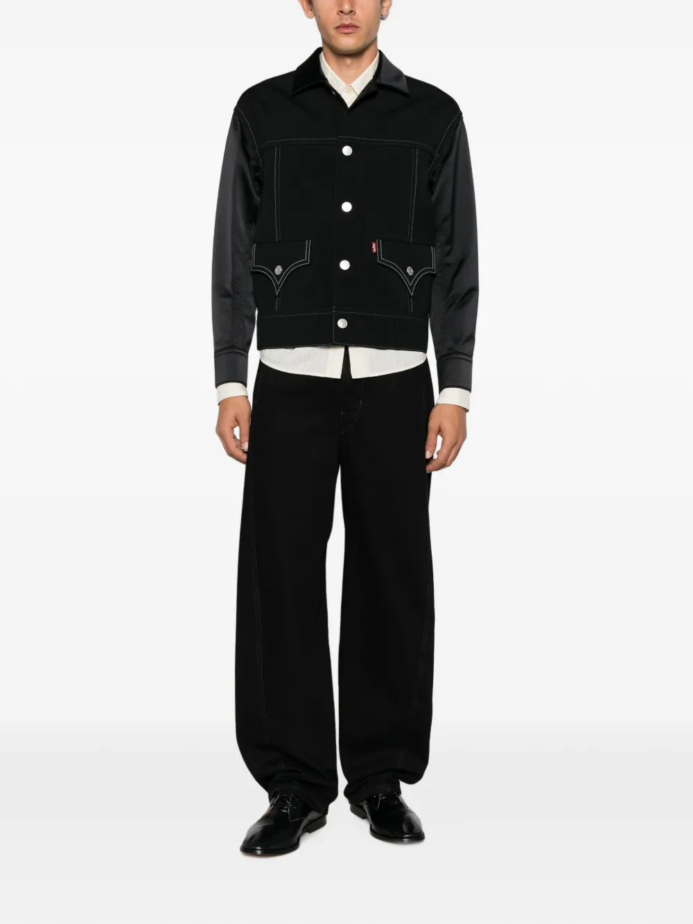 Junya Watanabe MAN x Levi's jack met contrasterend vlak en stiksels Zwart