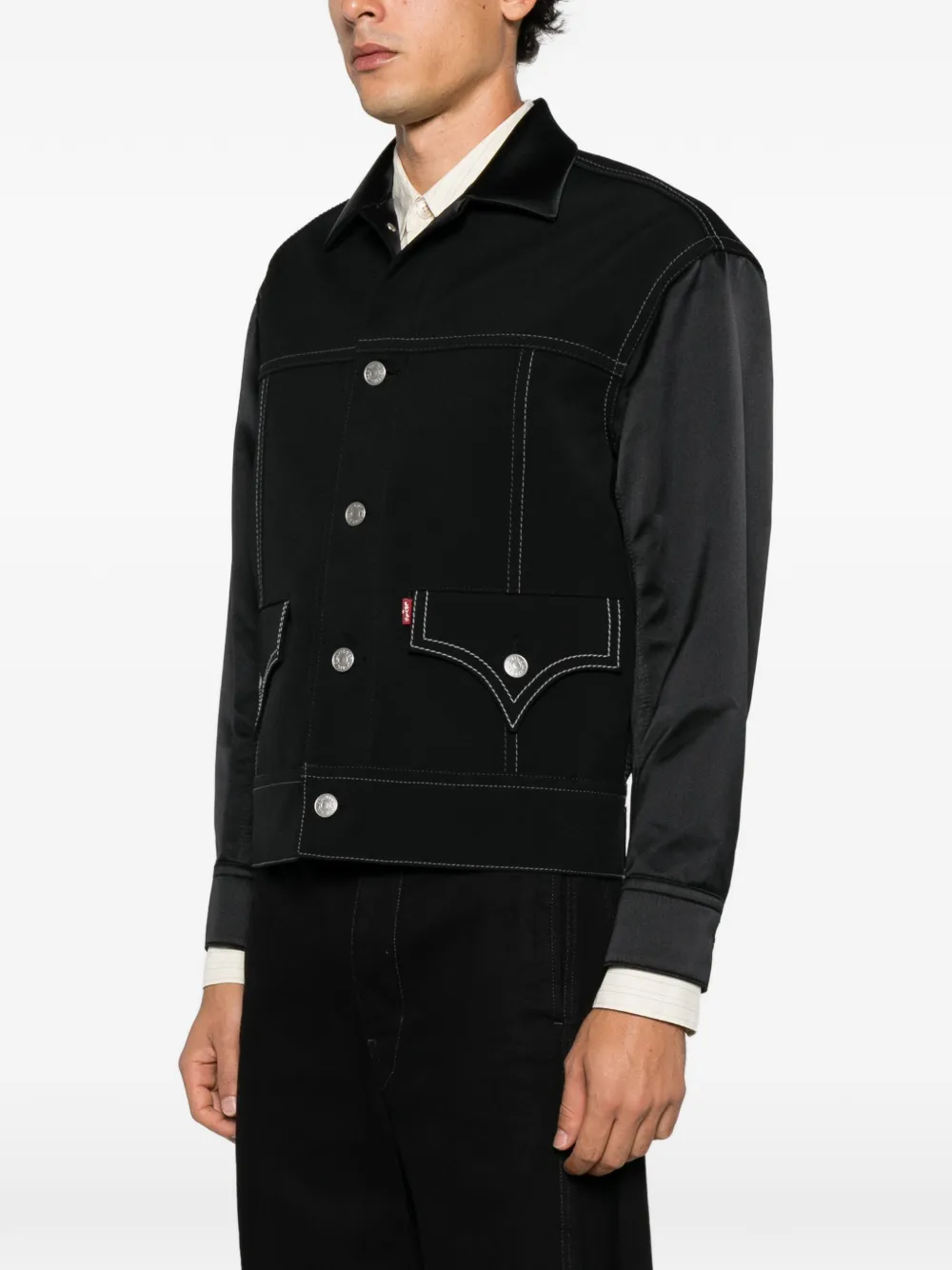 Junya Watanabe MAN x Levi's jack met contrasterend vlak en stiksels Zwart