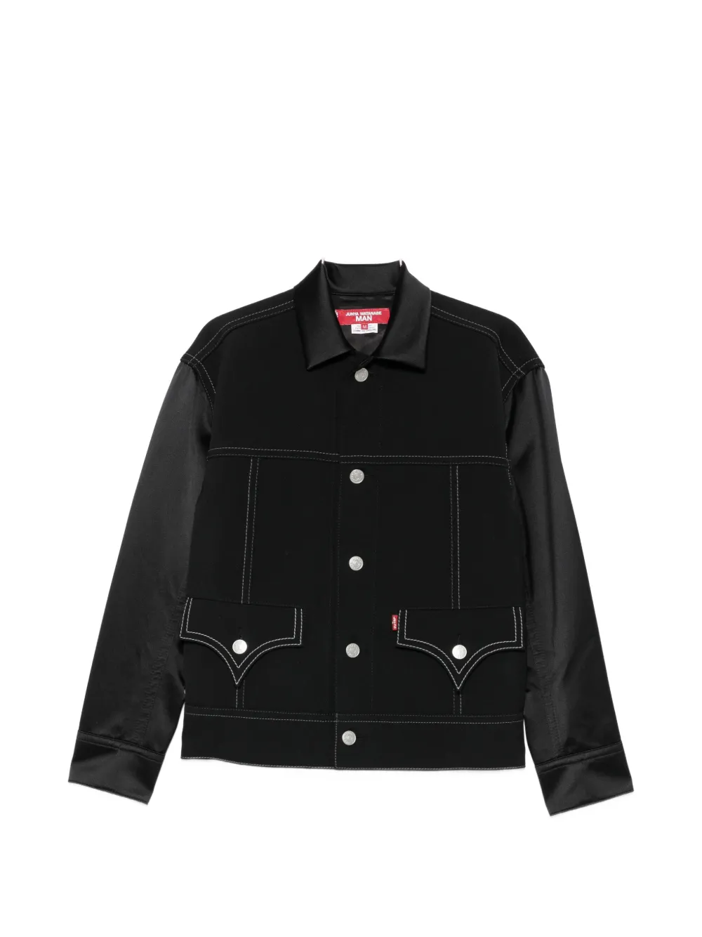 Junya Watanabe x Levi's contrast-panel contrast-stitch jacket - Nero
