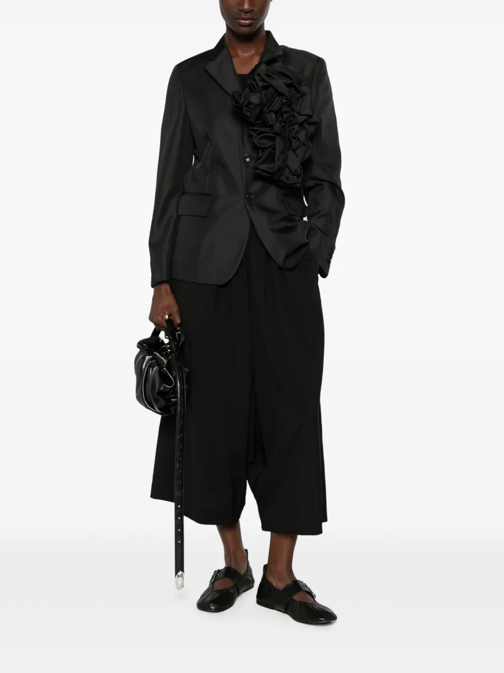 Comme Des Garçons Blazer met bloemdetail Zwart