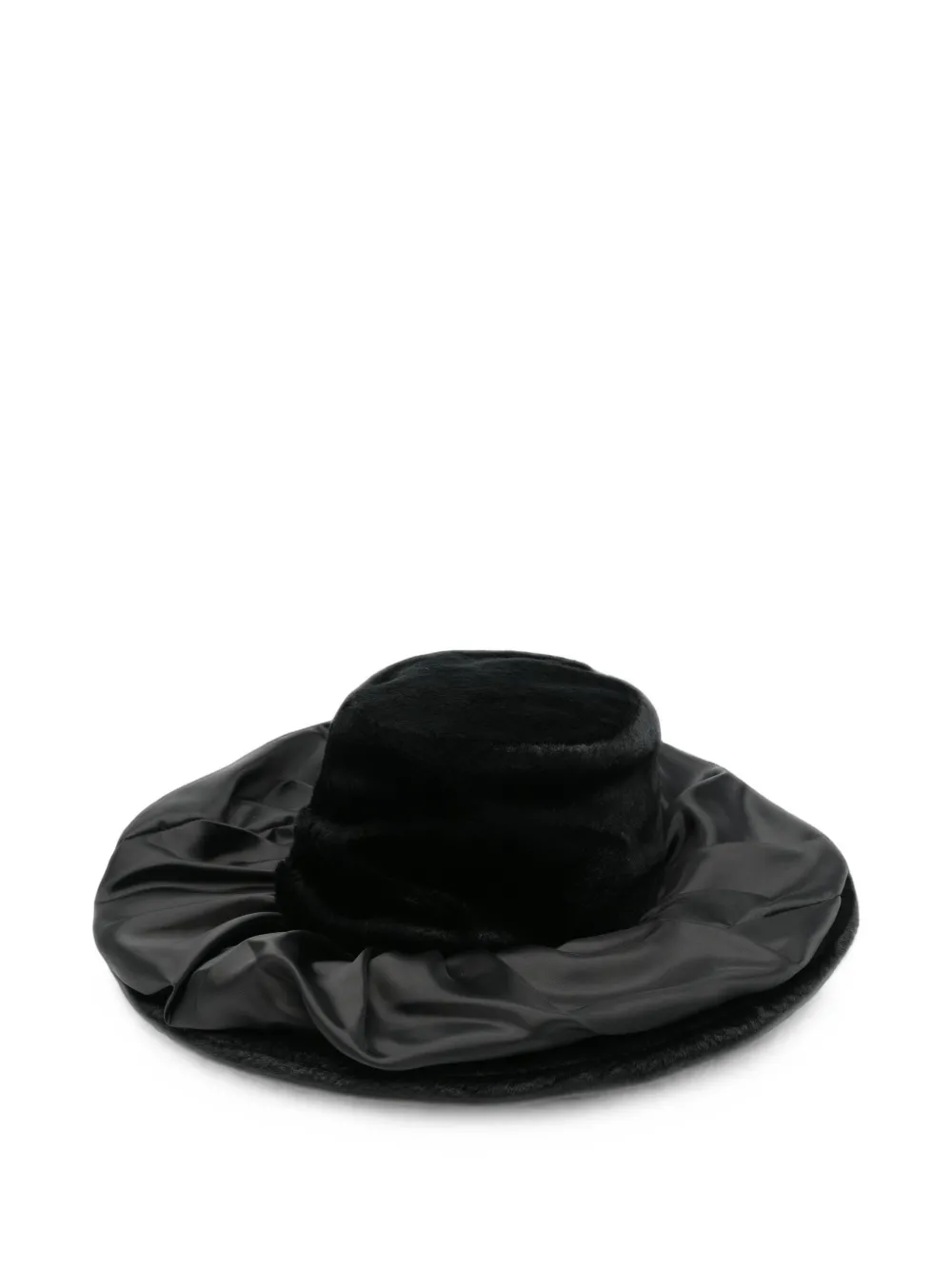Junya Watanabe faux-fur ruched-brim hat · One Size