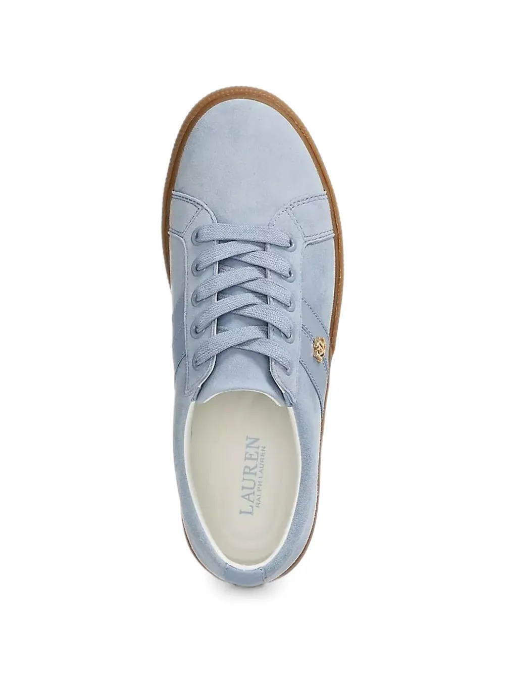 Lauren Ralph Lauren Janson II logo-plaque suede sneakers Blauw