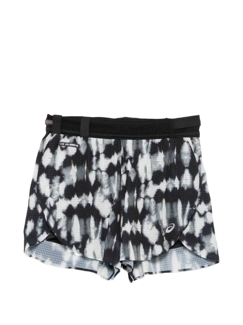 ASICS tie-dye ripstop shorts Zwart