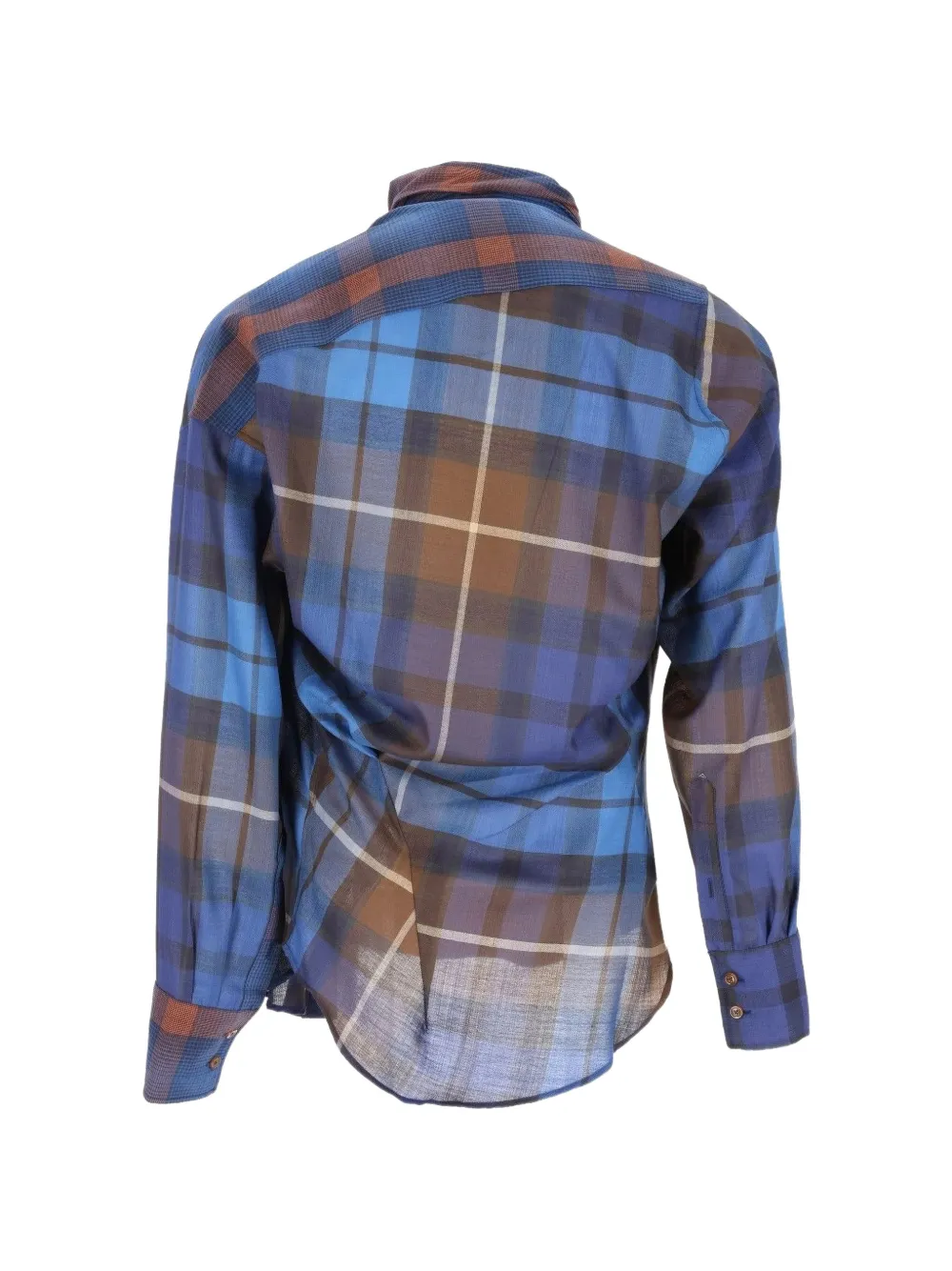 Vivienne Westwood Asymmetrische wollen blouse met tartan-ruit Blauw