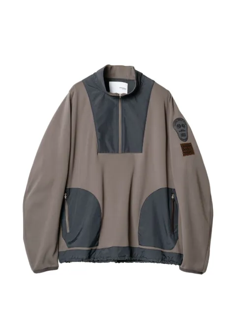 Yoshiokubo patchwork half-zip jacket