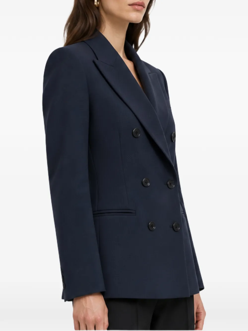 Seventy Jack met dubbele rij knopen en puntige revers Blauw