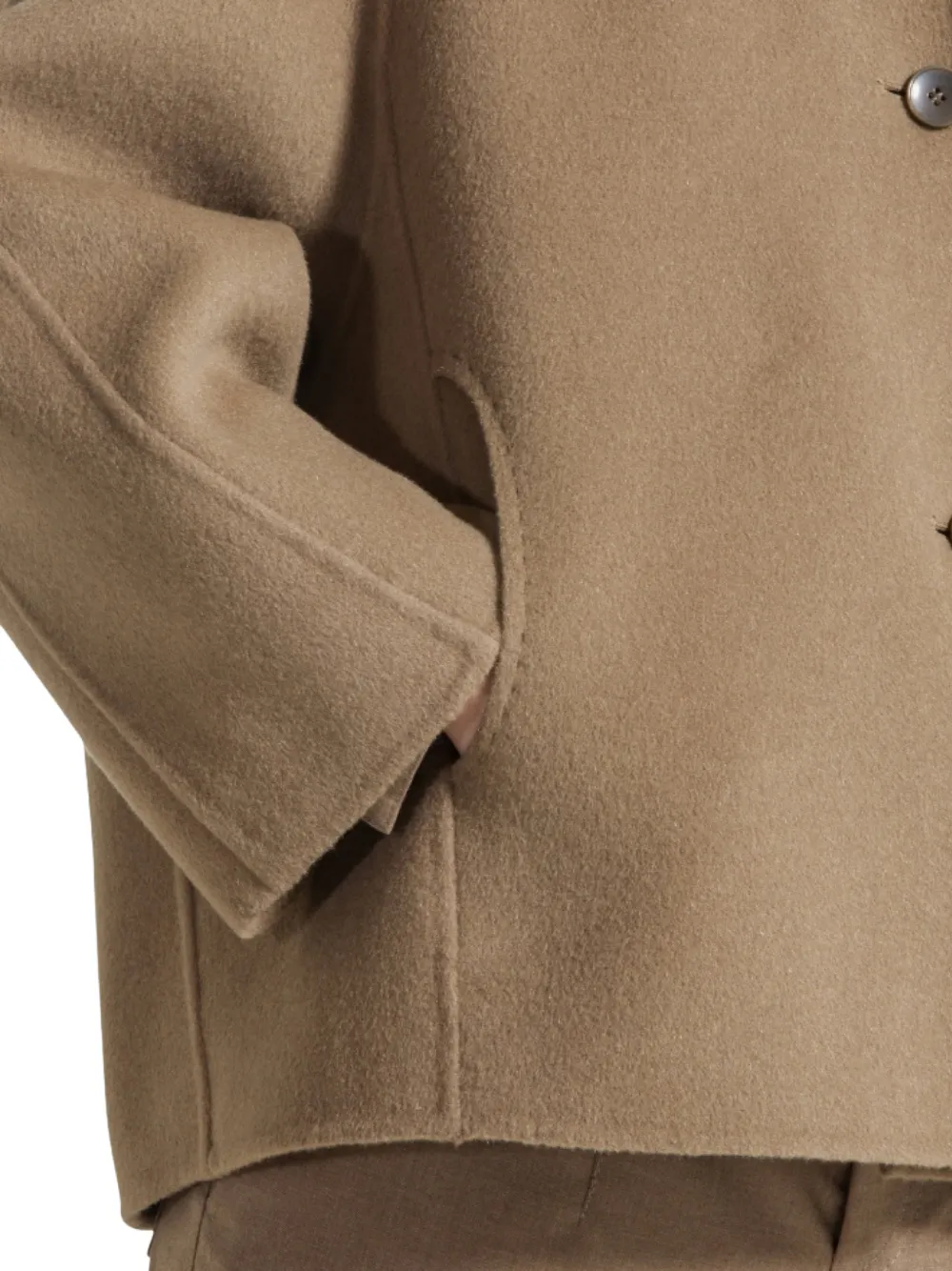 Seventy button-fastening spread-collar coat Beige