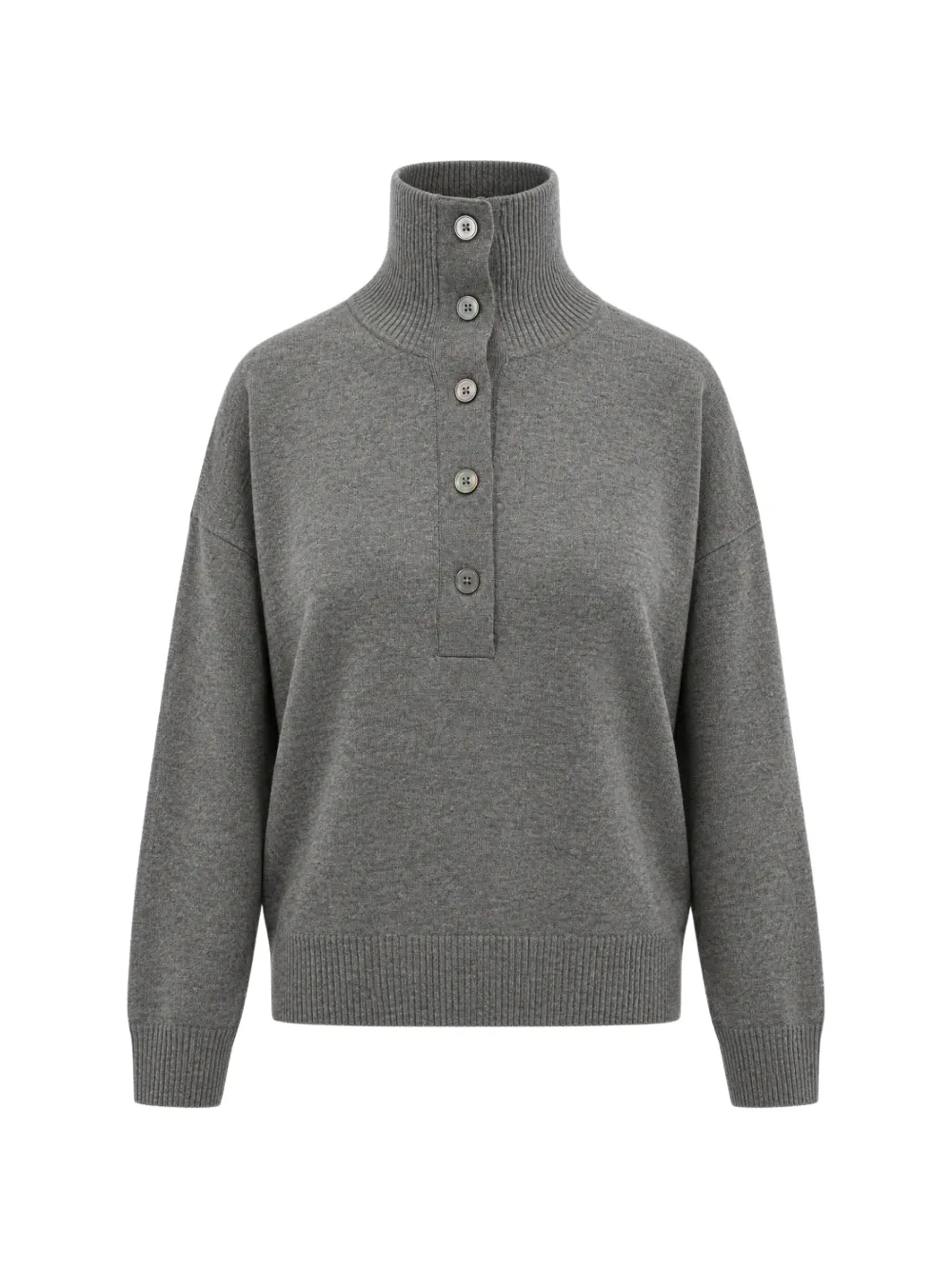 Seventy button-fastening high-neck sweater