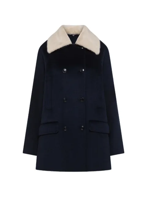 Seventy faux-fur collar double-breasted coat
