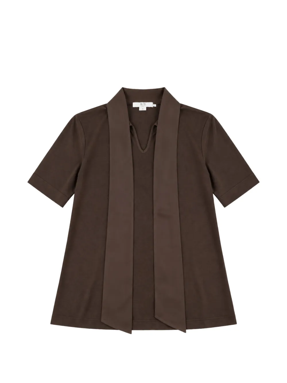 Seventy scarf-detail V-neck blouse - Marrone