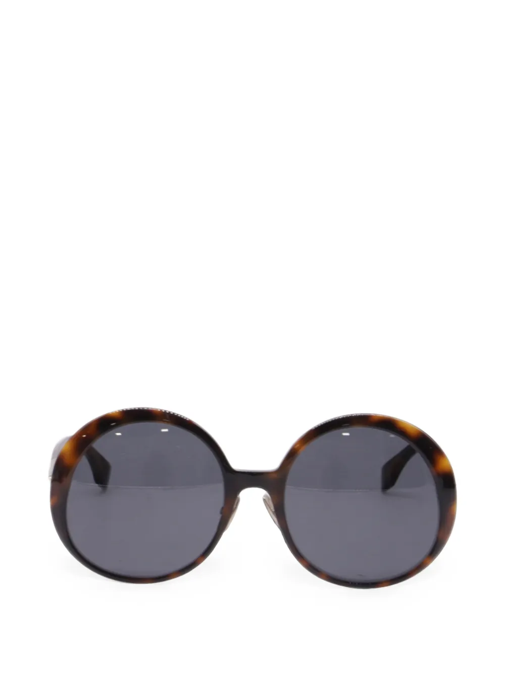 Fendi Pre-Owned Tortoiseshell round sunglasses - Marrone