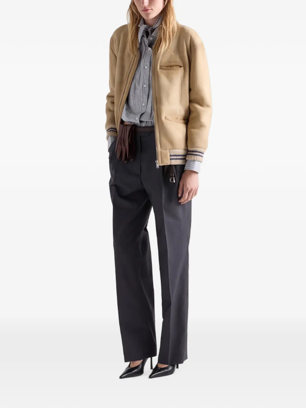 Prada Mohair broek Grijs