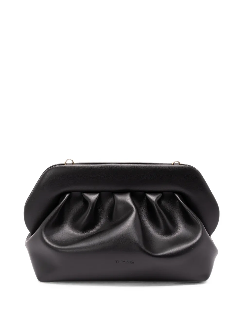 Themoirè ruched clutch bag - Nero