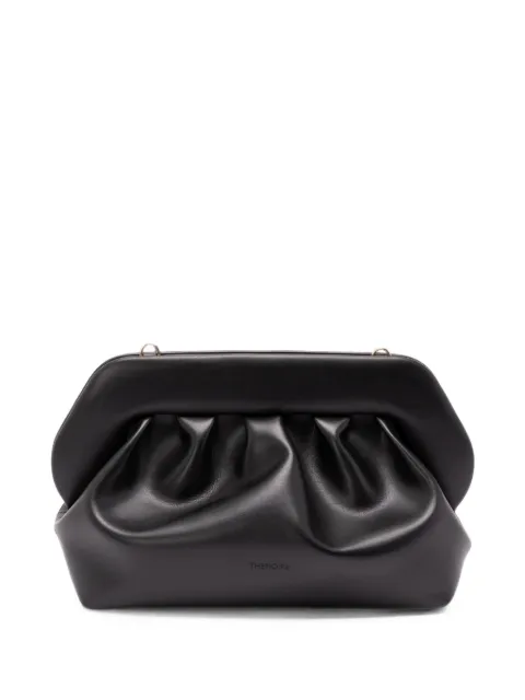 Themoirè ruched clutch bag