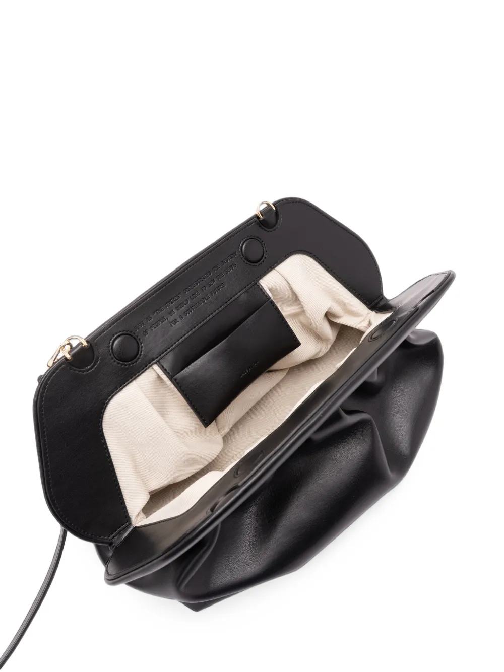 Themoirè ruched clutch bag Zwart