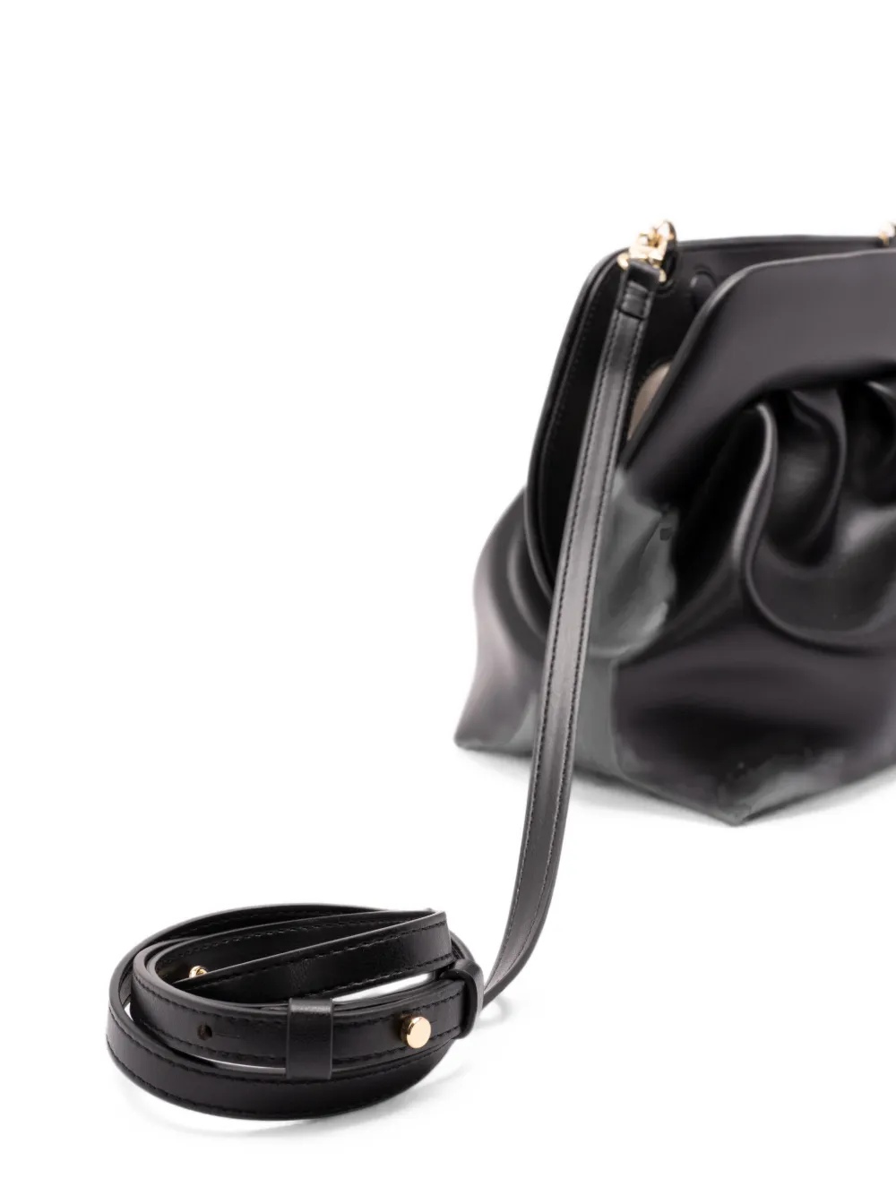 Themoirè ruched clutch bag Zwart