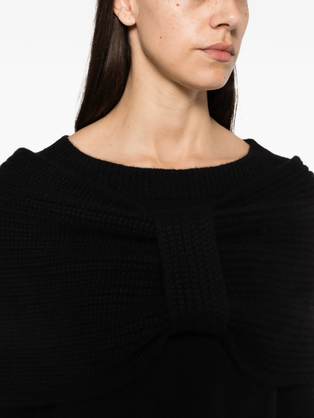 Ermanno Scervino bow-detail cashmere sweater Zwart