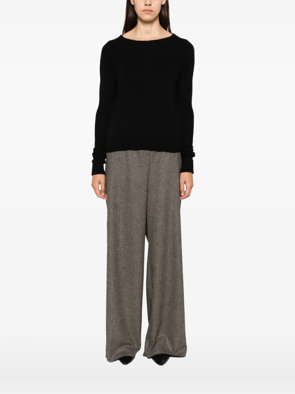 Ermanno Scervino bow-detail cashmere sweater Zwart
