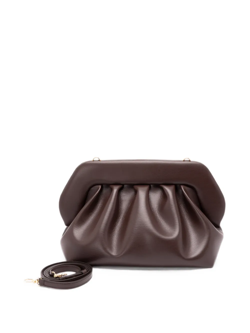 Themoirè Bios clutch met ruches Bruin