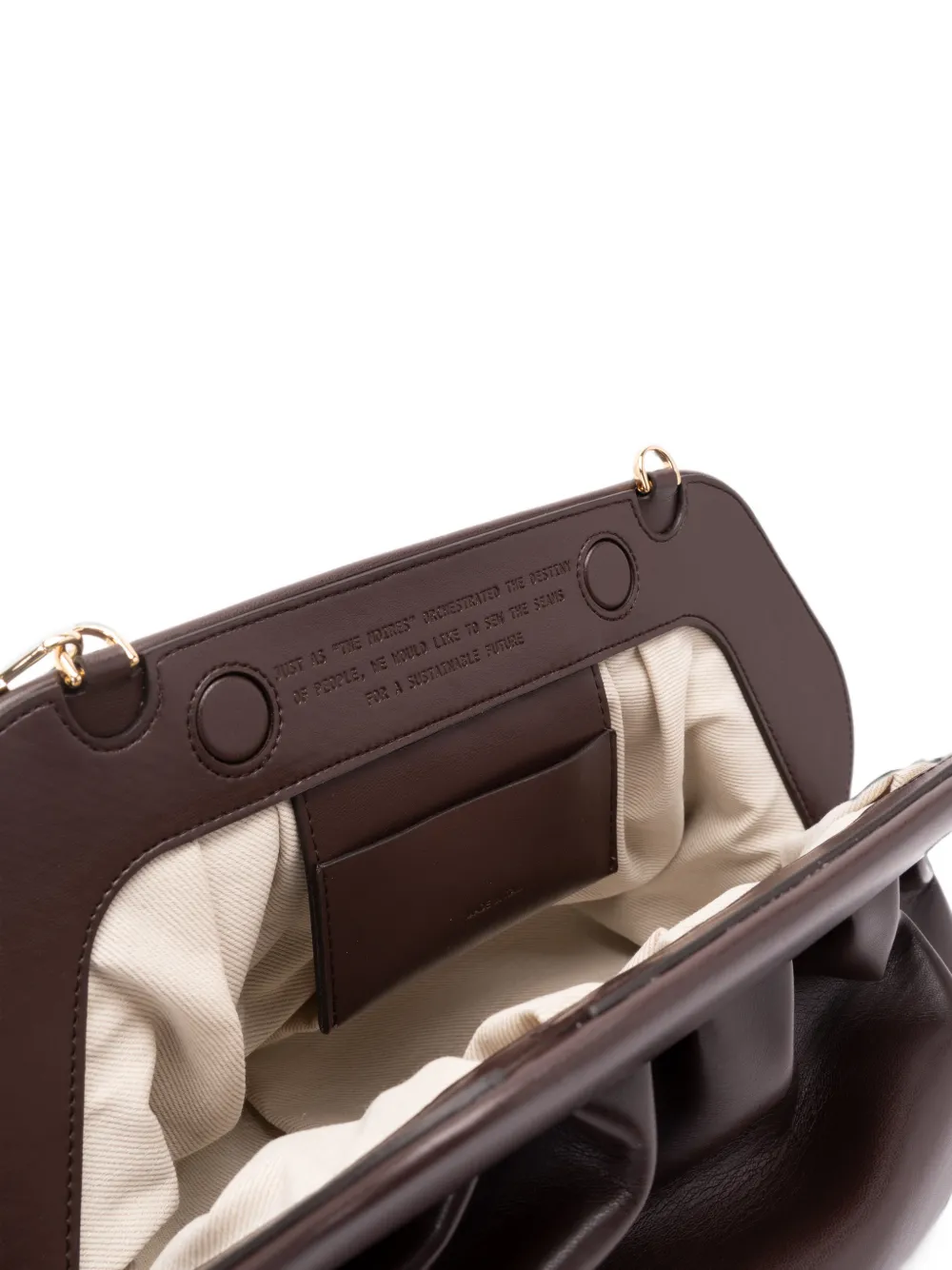 Themoirè Bios clutch met ruches Bruin
