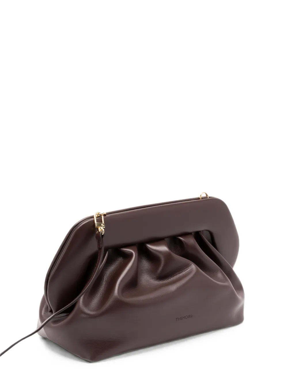 Themoirè Bios clutch met ruches Bruin