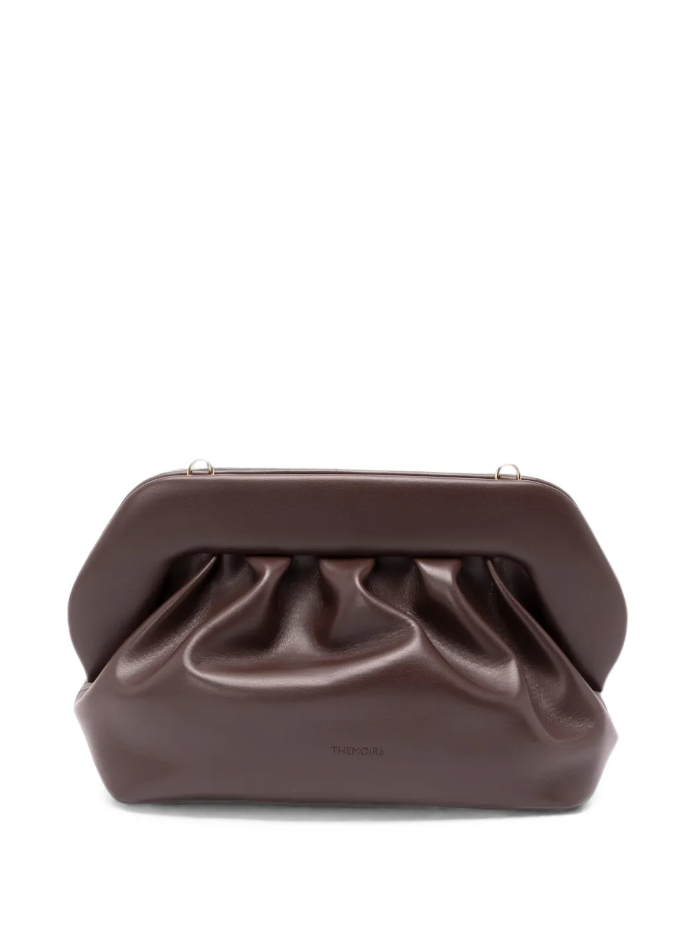 Themoirè Bios ruched clutch bag - Marrone