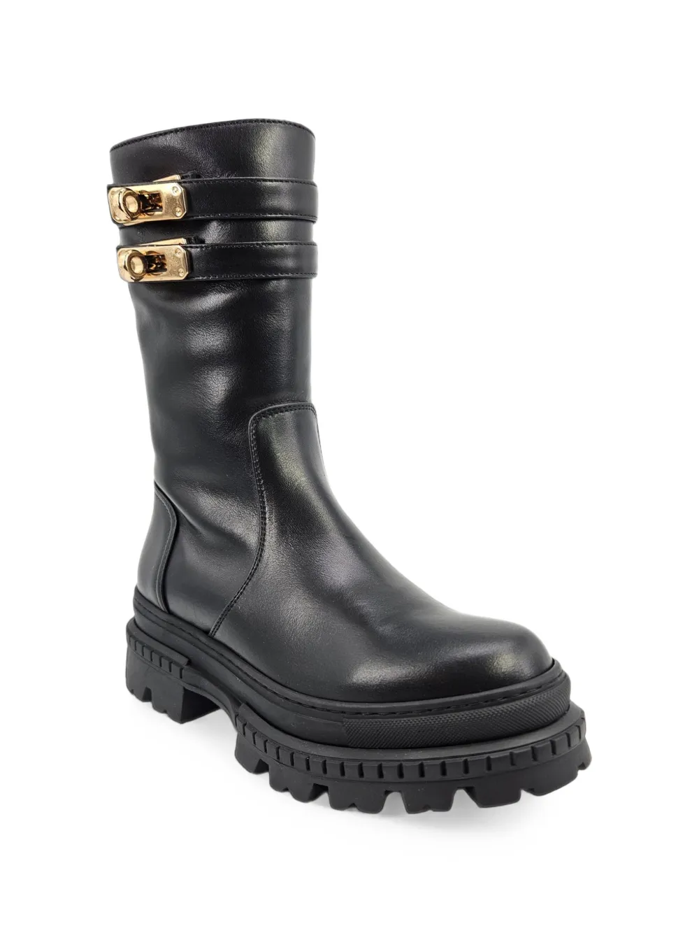 Madison Maison shearling-lined buckle-strap boots Zwart