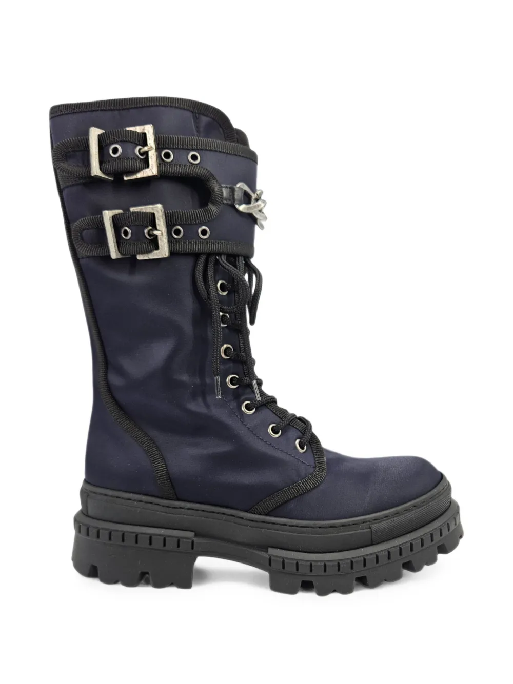 Madison Maison buckled chain-detail boots Blauw