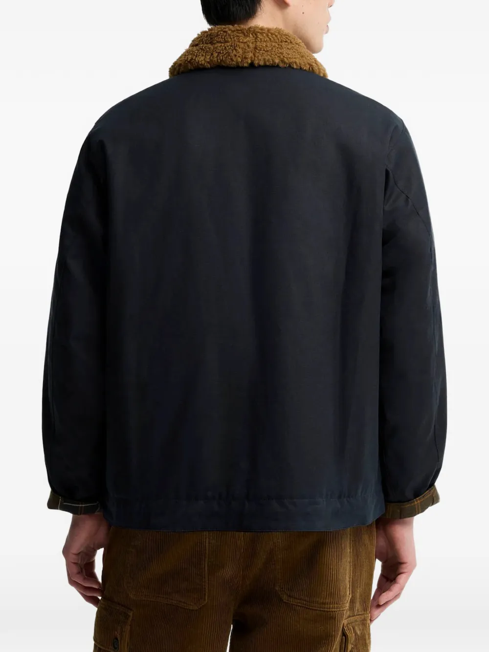 Barbour Macklow jack met fleecekraag en rits Blauw